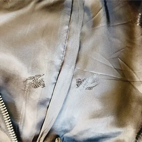 BURBERRY SIZE 14 LINEN BLACK ZIP UP BELTED LINED COAT - Picture 7 of 11